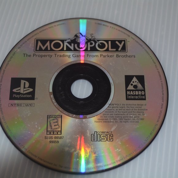 Monopoly Sony PlayStation 1, PS1 Video Game 1998 Disk only Tested Works - Picture 1 of 3